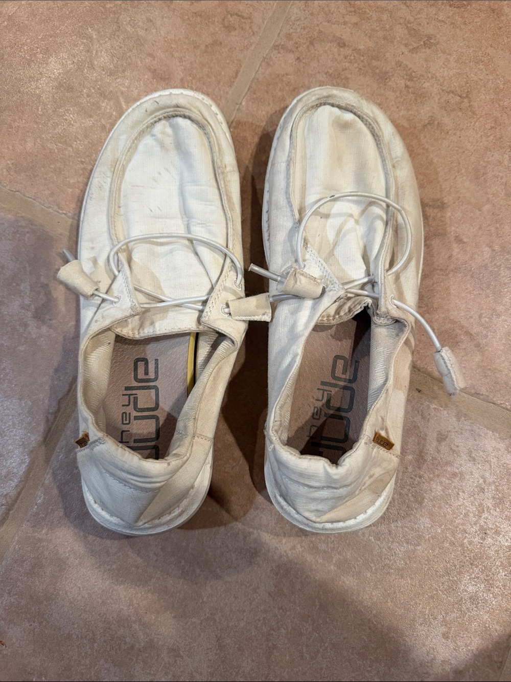 Hey Dude women’s Off-White Canvas Slip-On Loafers